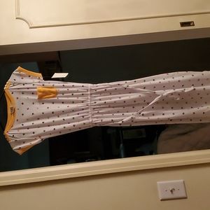 Cotton dress with slit